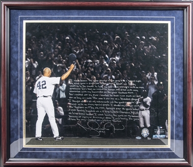 Mariano Rivera Signed & Heavily Inscribed Photo From Last Career Game In 30x26 Framed Display - LE 1/10 (Steiner)